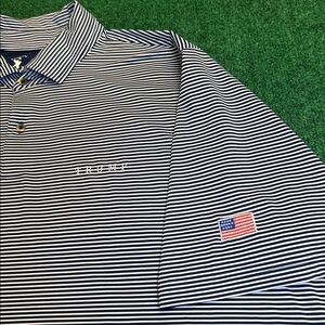 Fairway & Greene Tech Trump National Polo (Black & White Striped / Size XXL)